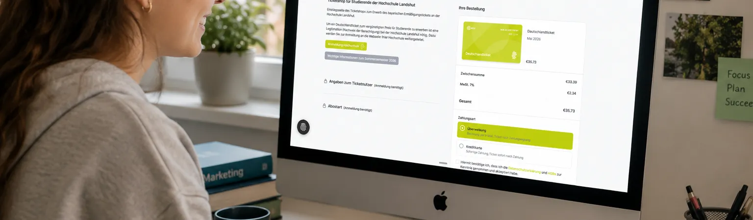 Deutschlandticket-Abo für die Hochschule Landshut